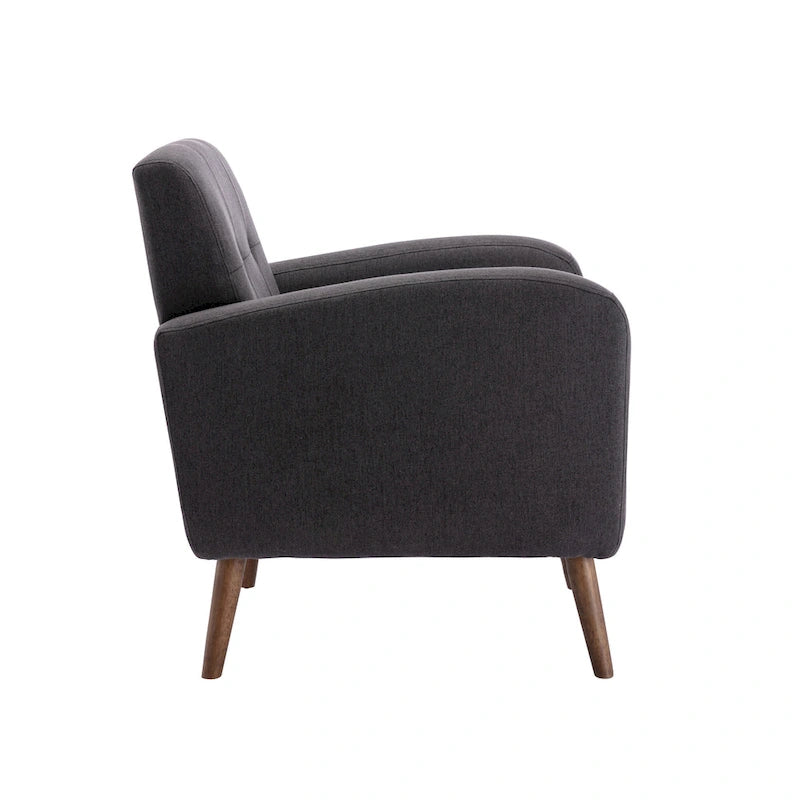 Fauteuil d'appoint, Revêtement en tissu ou en PU, Pieds en bois d'hévéa