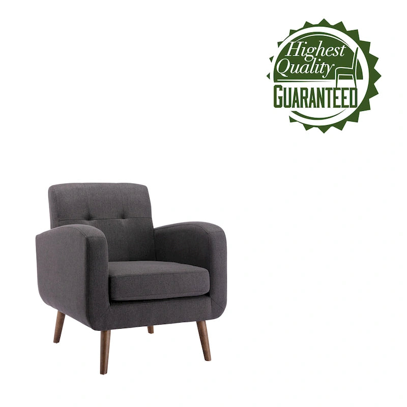 Fauteuil d'appoint, Revêtement en tissu ou en PU, Pieds en bois d'hévéa