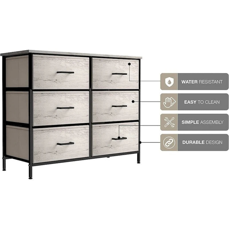 Commodes de chambre avec 6 tiroirs, commode de chambre