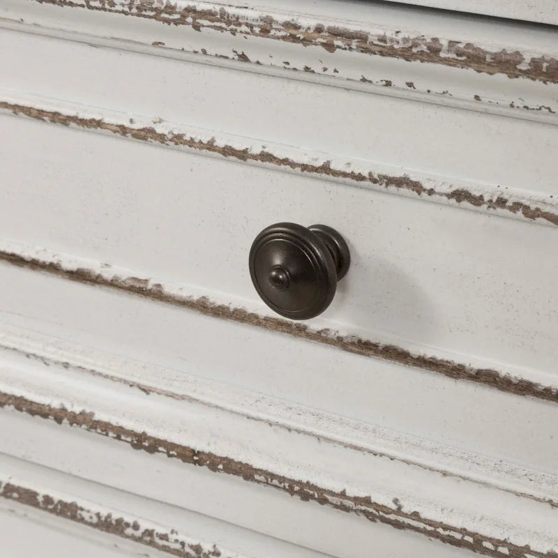 Semainier en écorce vieillie blanc antique