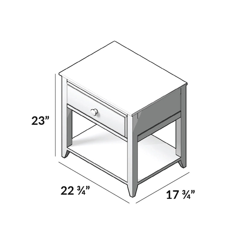 Table de chevet avec tiroir et étagère