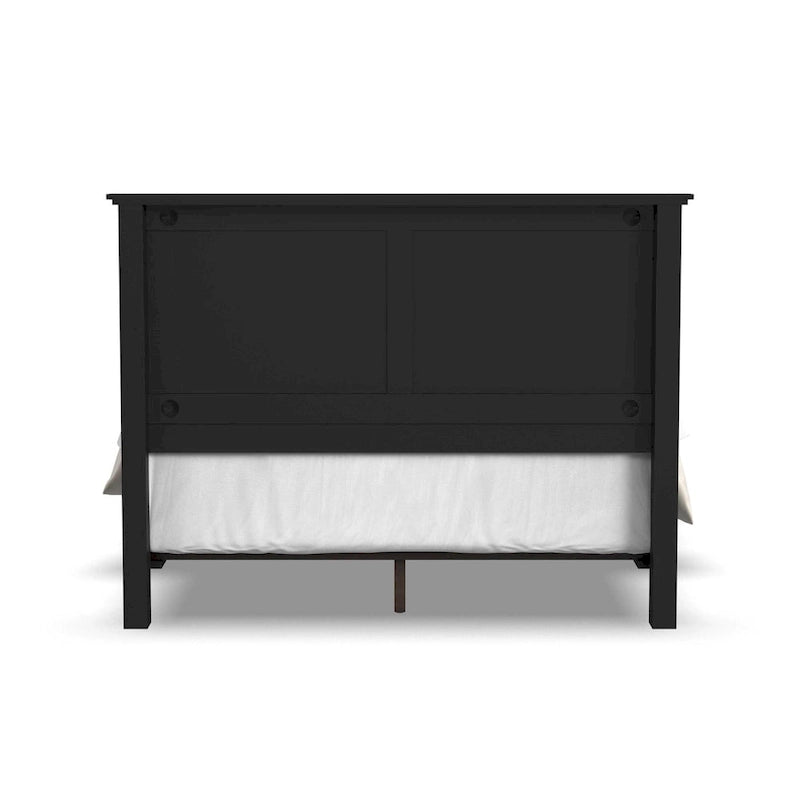Lit Queen en bois noir
