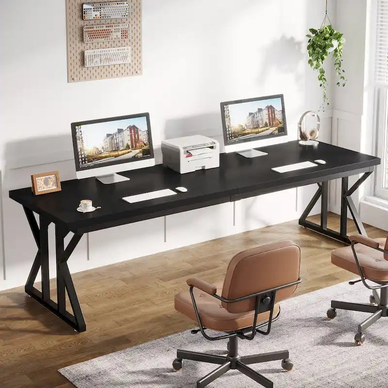 Bureau informatique de 78,7 pouces de long, bureau double pour bureau à domicile