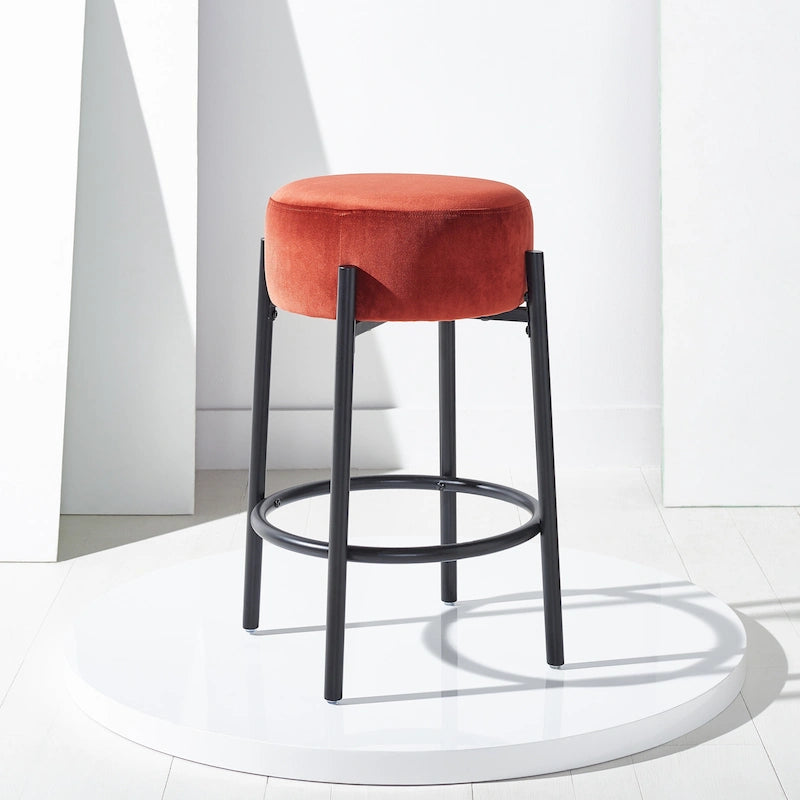 Tabouret de comptoir à pieds métalliques 26 po - 15 po L x 15 po P x 26 po H - 15Lx15Px26H