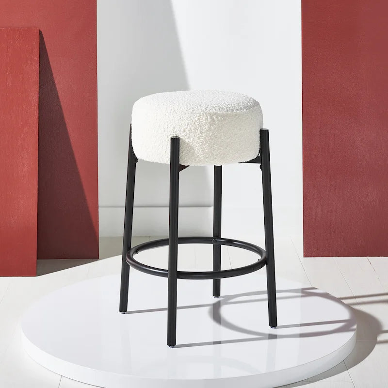 Tabouret de comptoir à pieds métalliques 26 po - 15 po L x 15 po P x 26 po H - 15Lx15Px26H