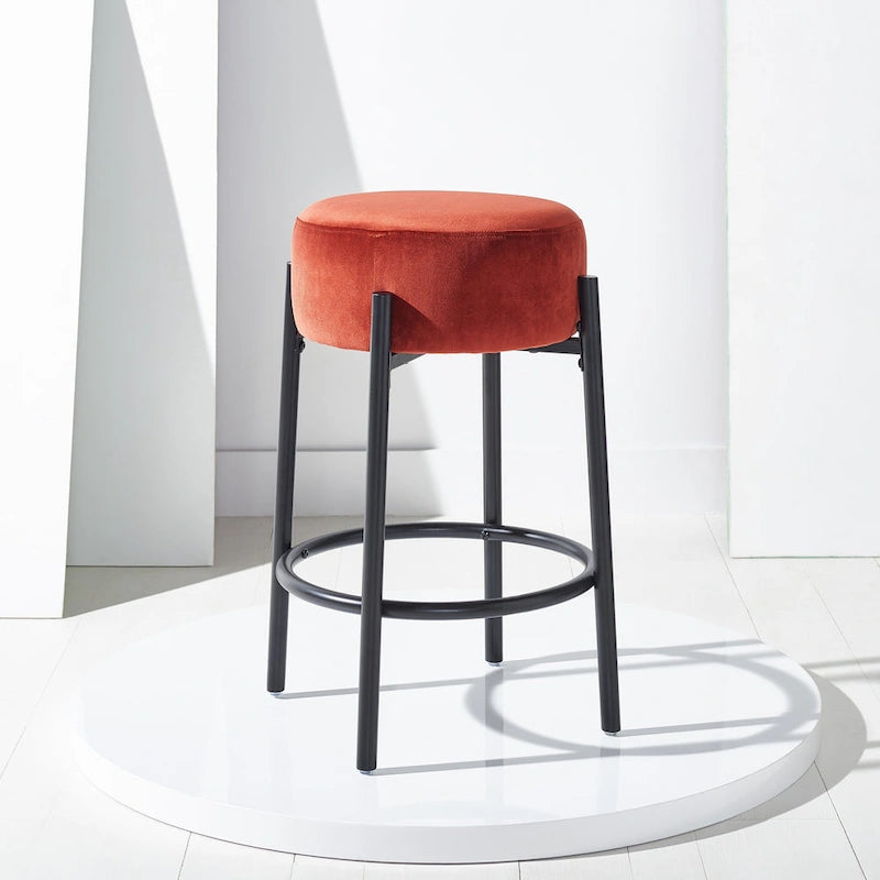 Tabouret de comptoir à pieds métalliques 26 po - 15 po L x 15 po P x 26 po H - 15Lx15Px26H