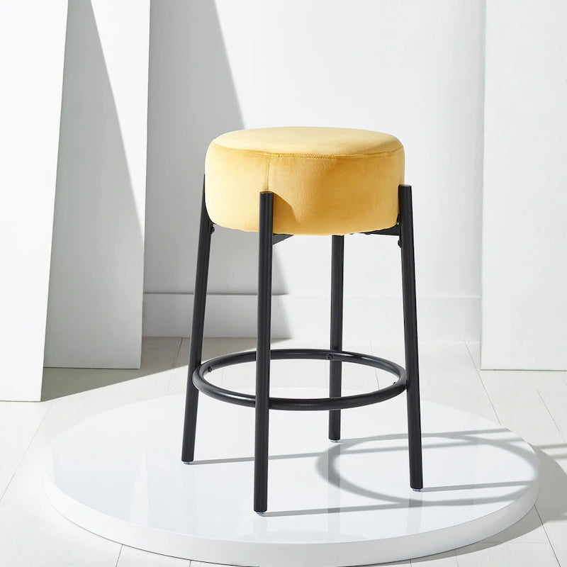 Tabouret de comptoir à pieds métalliques 26 po - 15 po L x 15 po P x 26 po H - 15Lx15Px26H