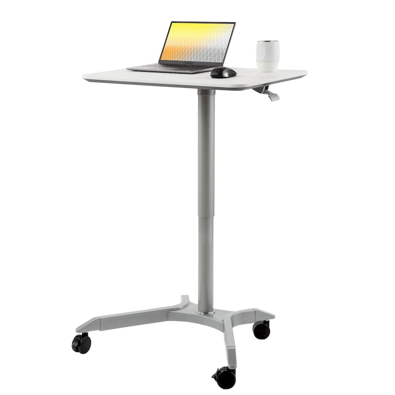 28 Chariot de bureau mobile à hauteur réglable pneumatique pour ordinateur portable
