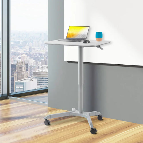28 Chariot de bureau mobile à hauteur réglable pneumatique pour ordinateur portable