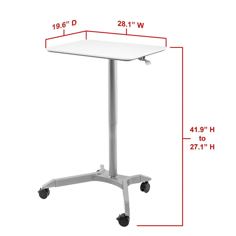 28 Chariot de bureau mobile à hauteur réglable pneumatique pour ordinateur portable