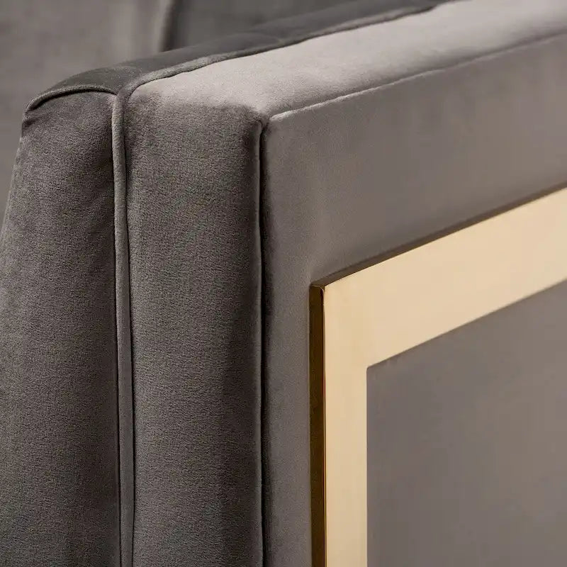 Fauteuil en velours glamour avec cadre doré