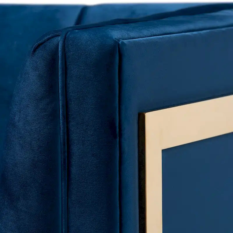 Fauteuil en velours glamour avec cadre doré
