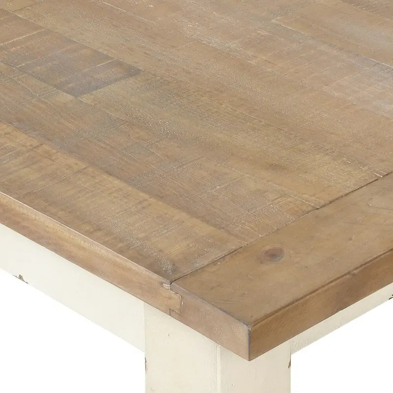 Le banc de salle à manger en bois blanc antique et chêne vieilli