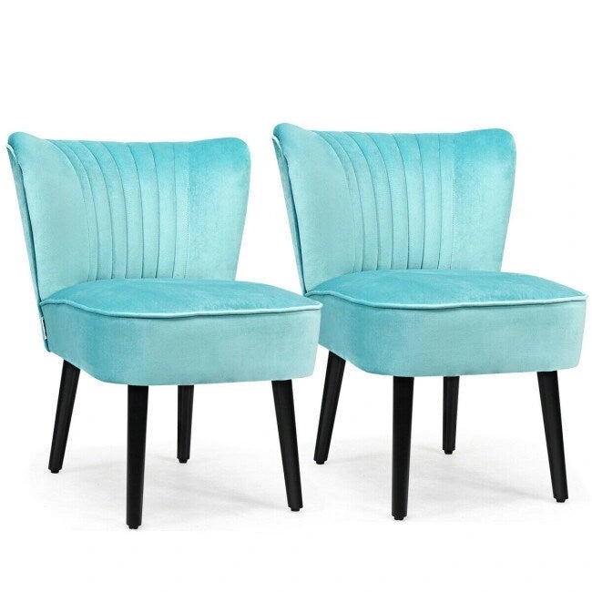 Lot de 2 fauteuils d'appoint sans accoudoirs rembourrés