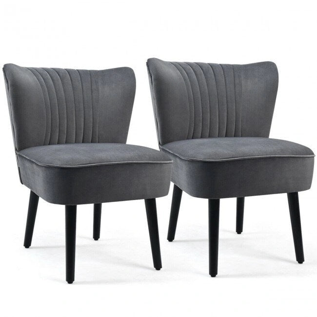 Lot de 2 fauteuils d'appoint sans accoudoirs rembourrés