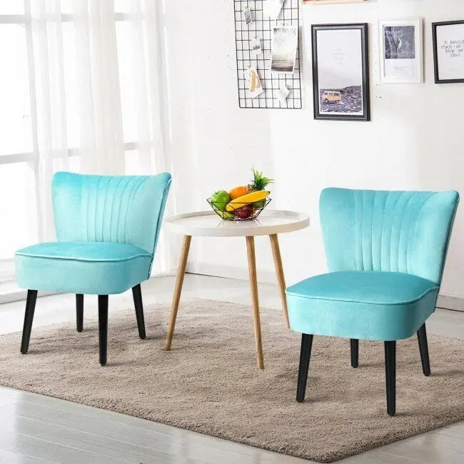Lot de 2 fauteuils d'appoint sans accoudoirs rembourrés