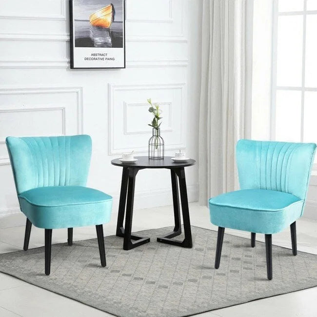 Lot de 2 fauteuils d'appoint sans accoudoirs rembourrés