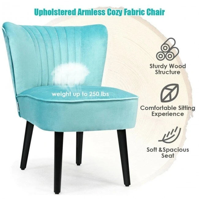 Lot de 2 fauteuils d'appoint sans accoudoirs rembourrés