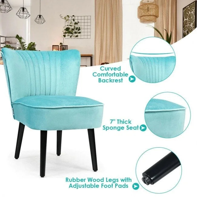Lot de 2 fauteuils d'appoint sans accoudoirs rembourrés