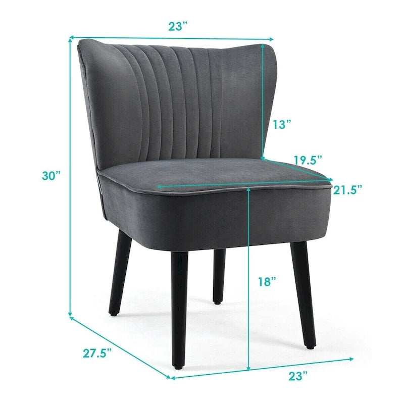 Lot de 2 fauteuils d'appoint sans accoudoirs rembourrés