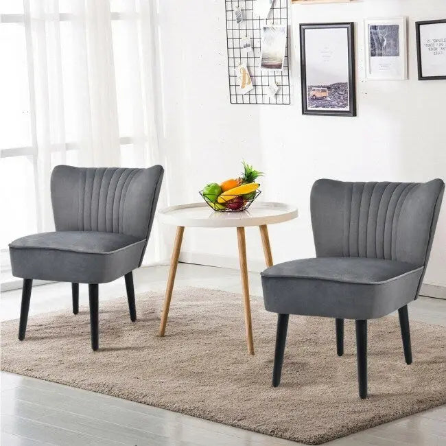 Lot de 2 fauteuils d'appoint sans accoudoirs rembourrés