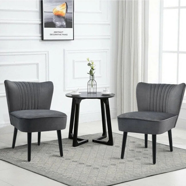 Lot de 2 fauteuils d'appoint sans accoudoirs rembourrés