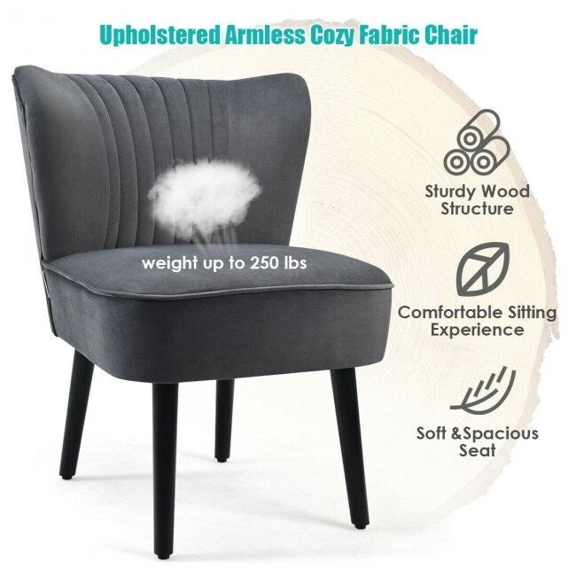 Lot de 2 fauteuils d'appoint sans accoudoirs rembourrés