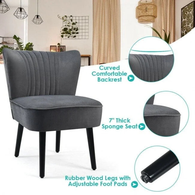 Lot de 2 fauteuils d'appoint sans accoudoirs rembourrés