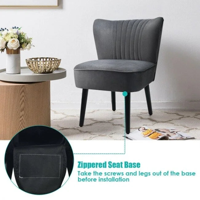 Lot de 2 fauteuils d'appoint sans accoudoirs rembourrés