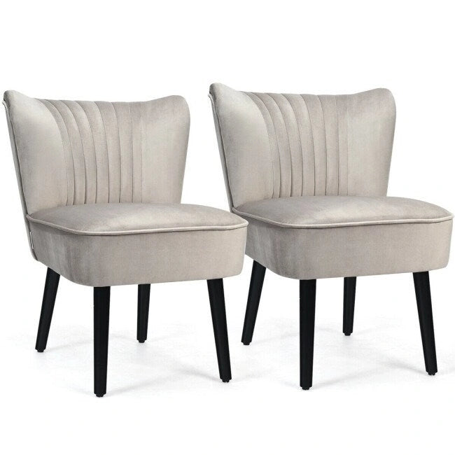 Lot de 2 fauteuils d'appoint sans accoudoirs rembourrés