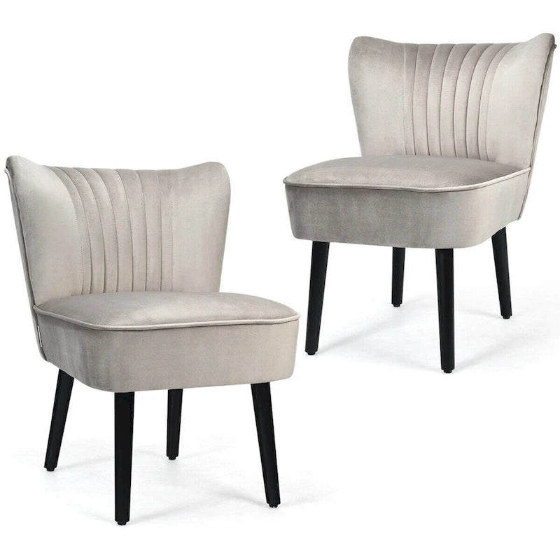 Lot de 2 fauteuils d'appoint sans accoudoirs rembourrés
