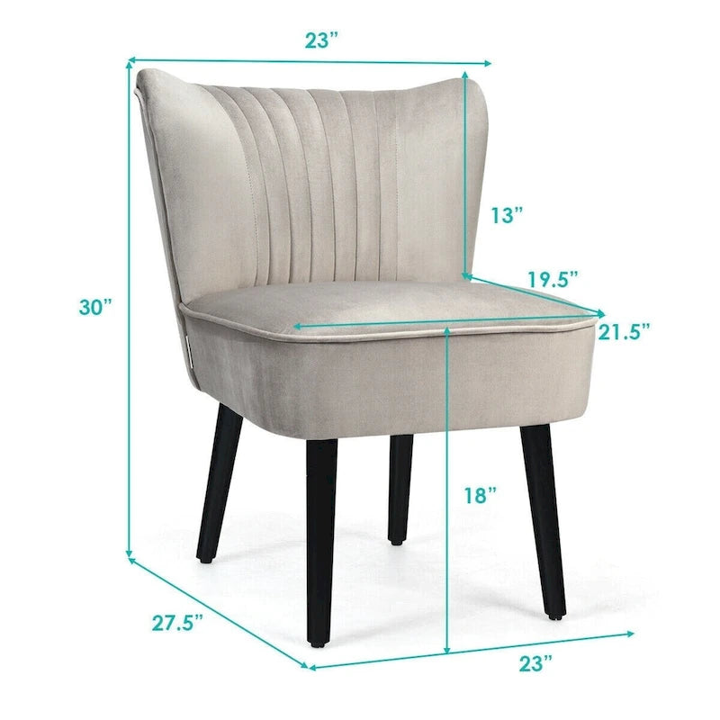 Lot de 2 fauteuils d'appoint sans accoudoirs rembourrés