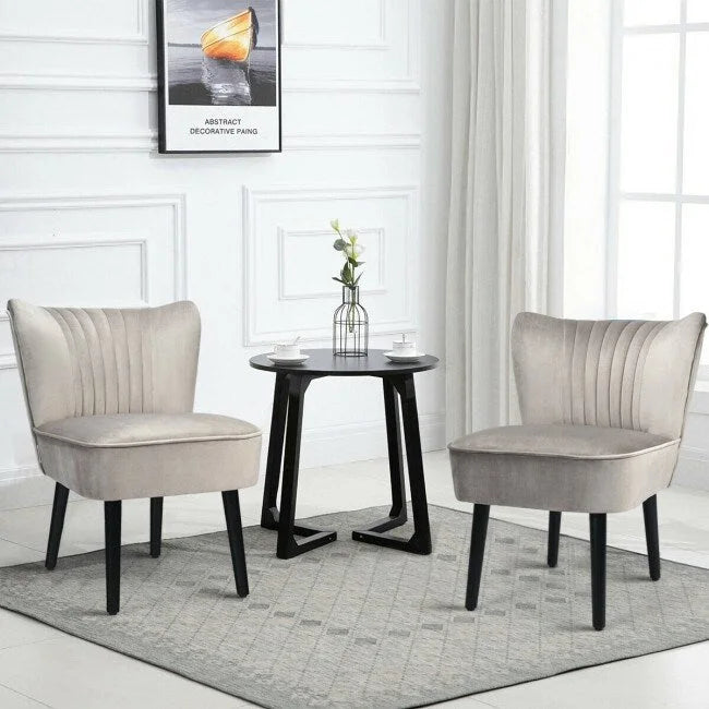 Lot de 2 fauteuils d'appoint sans accoudoirs rembourrés