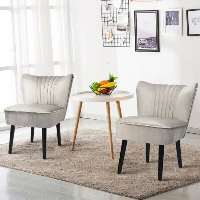 Lot de 2 fauteuils d'appoint sans accoudoirs rembourrés