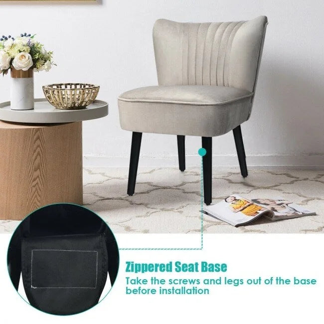 Lot de 2 fauteuils d'appoint sans accoudoirs rembourrés