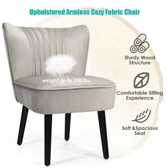 Lot de 2 fauteuils d'appoint sans accoudoirs rembourrés