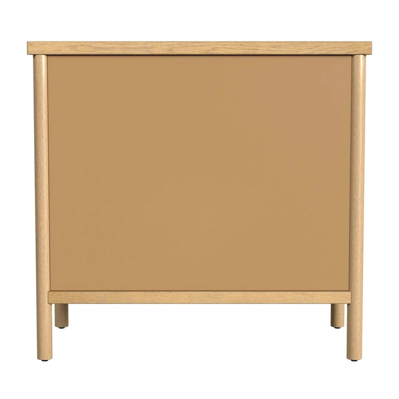 Commode en bois à 3 tiroirs et pieds arrondis