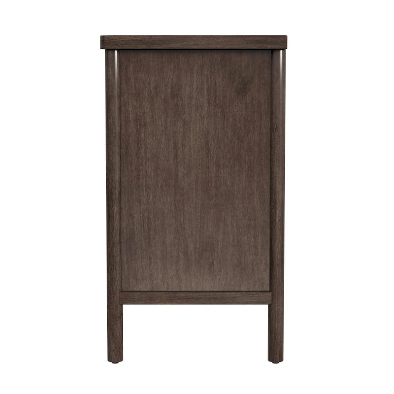 Commode en bois à 3 tiroirs et pieds arrondis