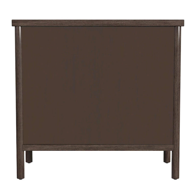Commode en bois à 3 tiroirs et pieds arrondis