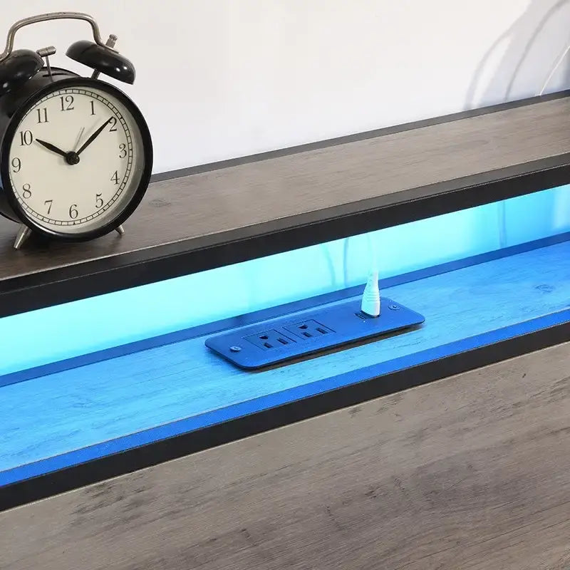 Lit plateforme Queen Size avec tête de lit et 4 tiroirs de rangement