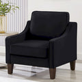 Fauteuil d'appoint en velours capitonné avec pieds en bois