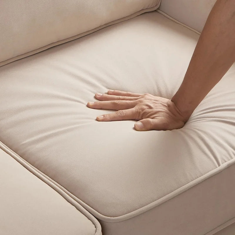 Fauteuil d'appoint en velours capitonné avec pieds en bois