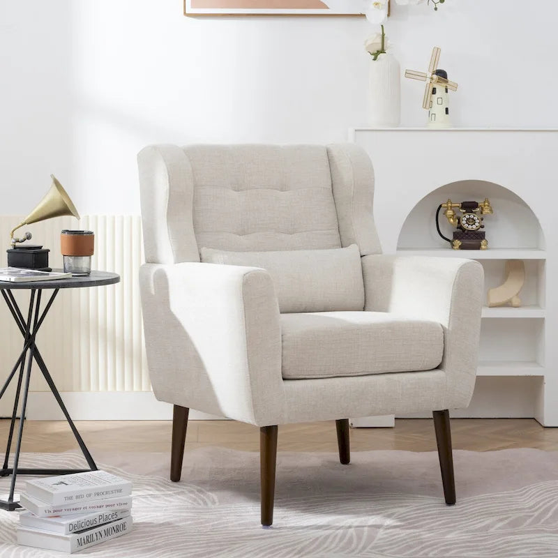 Fauteuil d'appoint moderne rembourré en mousse, fauteuil de salon confortable pour la lecture