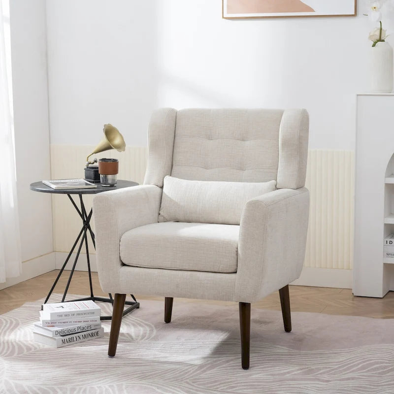 Fauteuil d'appoint moderne rembourré en mousse, fauteuil de salon confortable pour la lecture