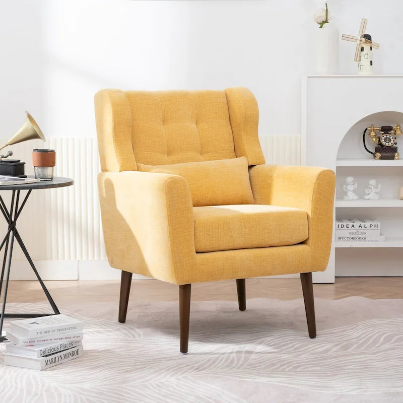Fauteuil d'appoint moderne rembourré en mousse, fauteuil de salon confortable pour la lecture