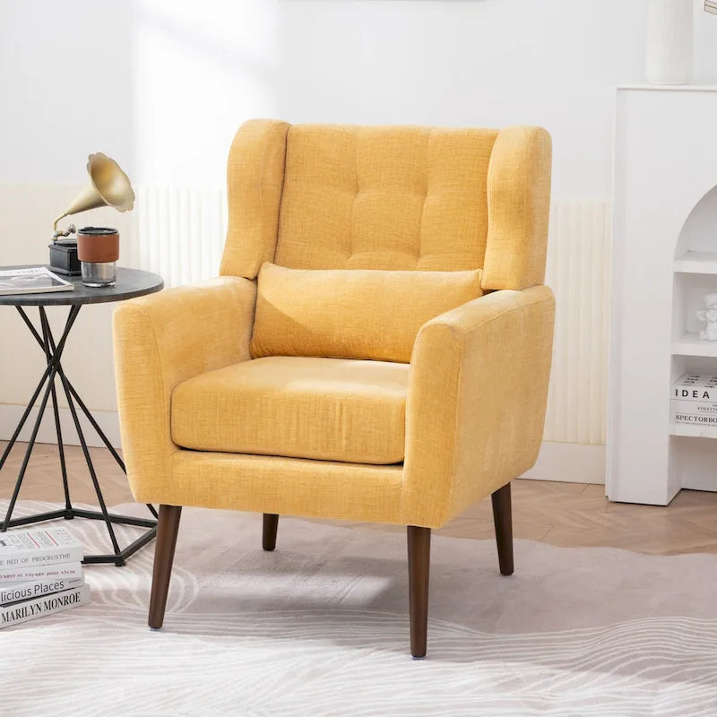 Fauteuil d'appoint moderne rembourré en mousse, fauteuil de salon confortable pour la lecture