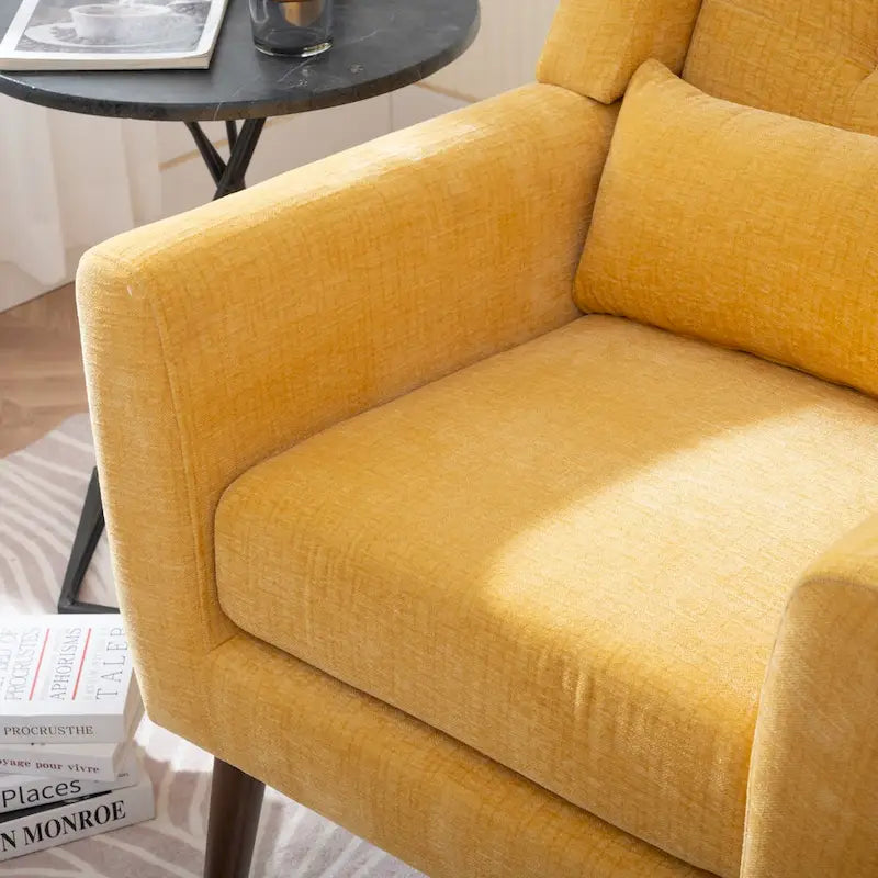 Fauteuil d'appoint moderne rembourré en mousse, fauteuil de salon confortable pour la lecture