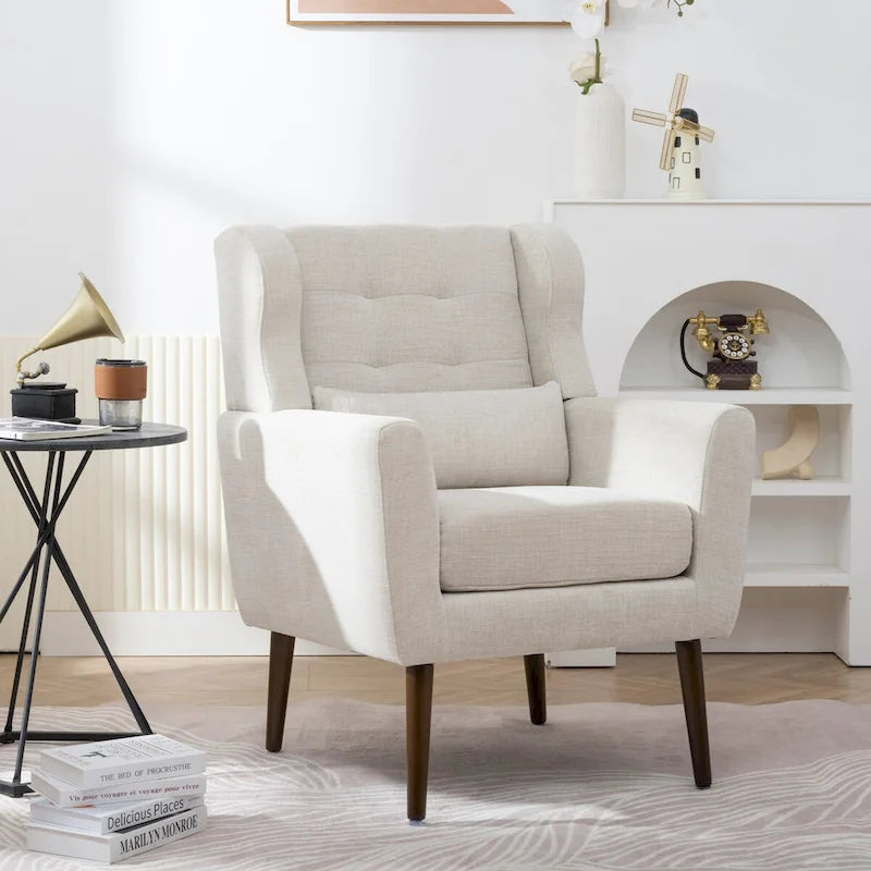 Fauteuil d'appoint moderne rembourré en mousse, fauteuil de salon confortable pour la lecture
