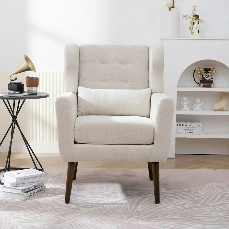 Fauteuil d'appoint moderne rembourré en mousse, fauteuil de salon confortable pour la lecture
