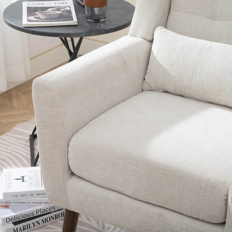 Fauteuil d'appoint moderne rembourré en mousse, fauteuil de salon confortable pour la lecture
